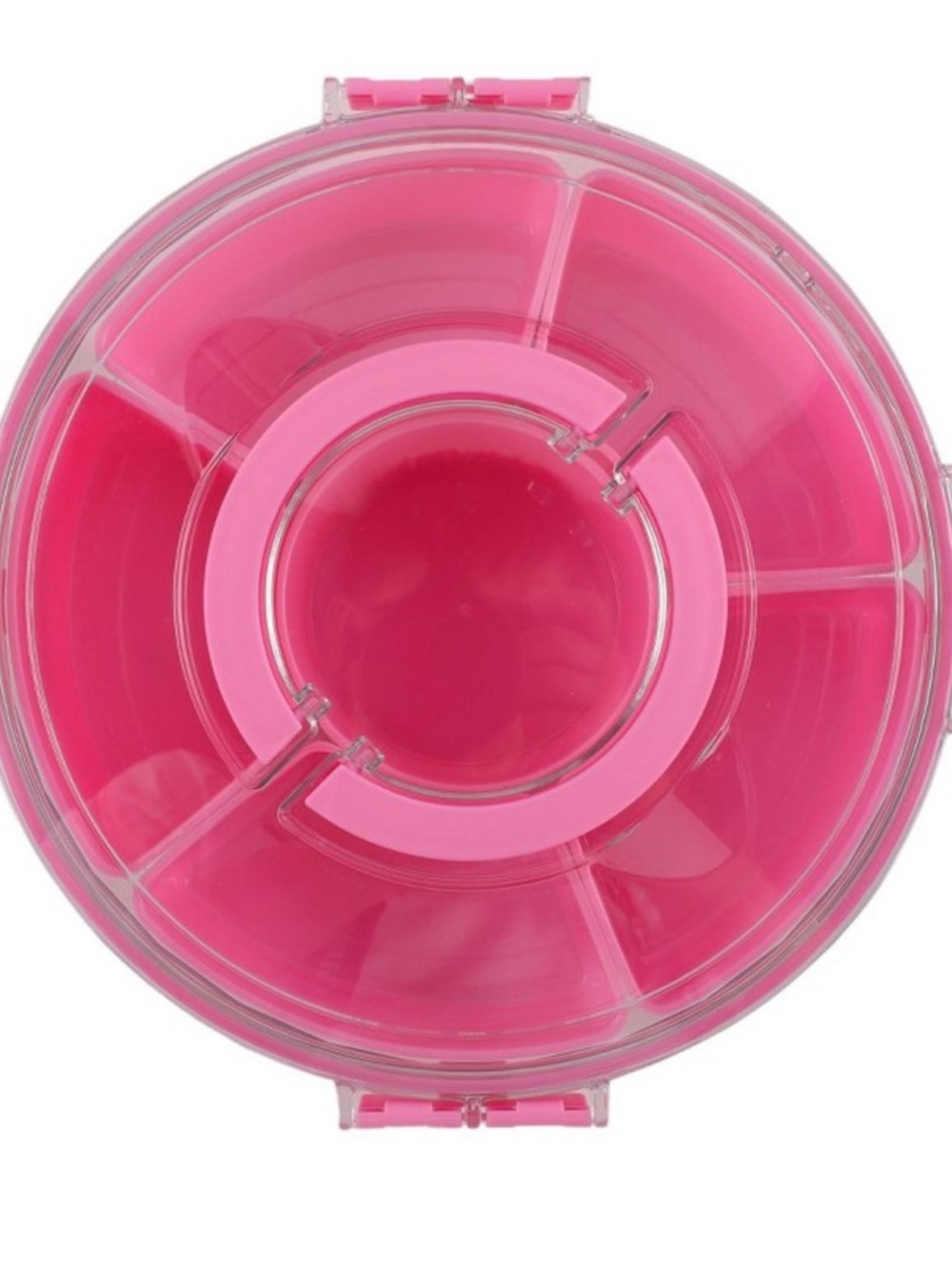 CWC Large Pink Rotating Snack Box 6 Compartment Lazy Susan New - Picture 2 of 7